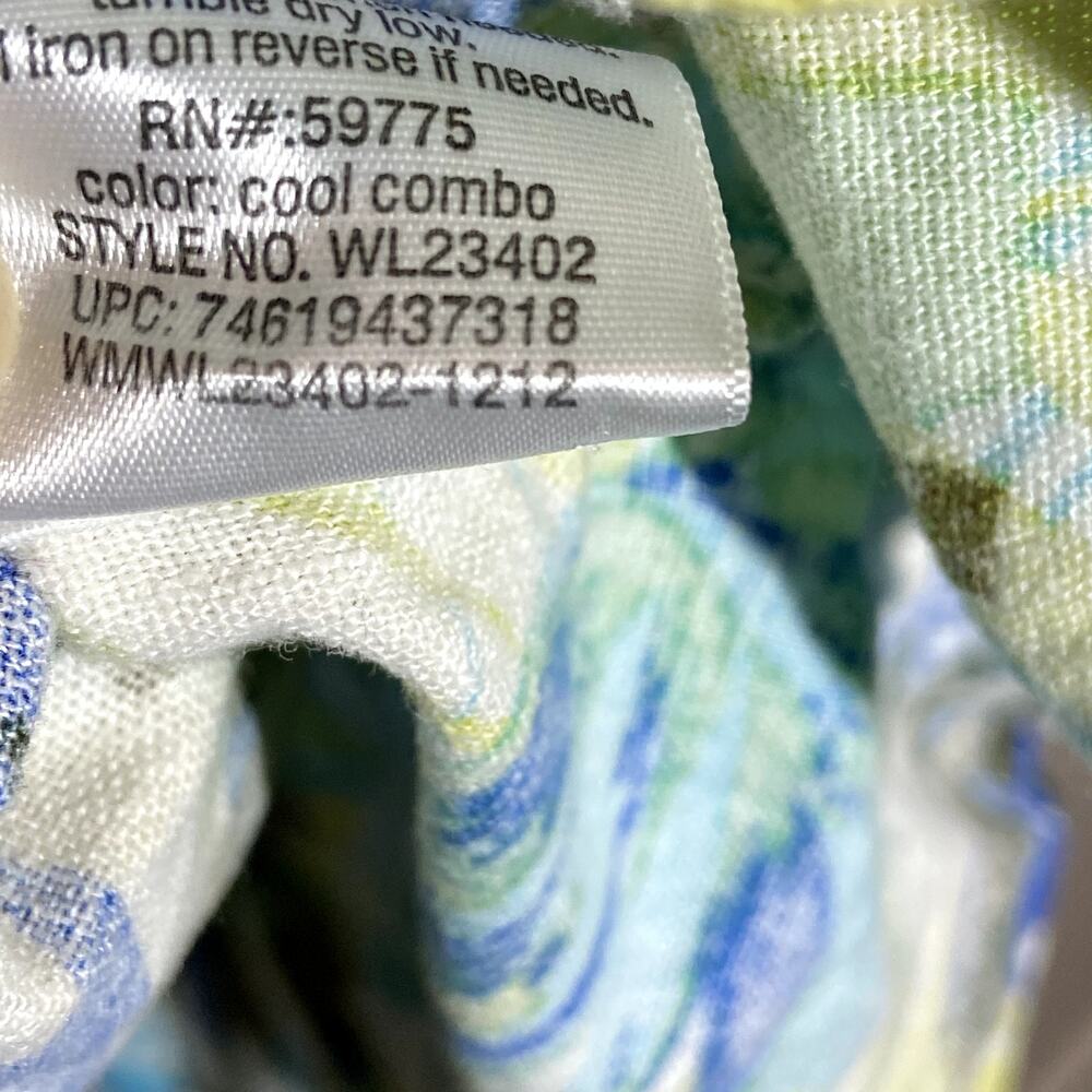White Stag Hawaiian Button Up Shirt Linen Short Sleeve Tropical Palm Print XL - Picture 3 of 4